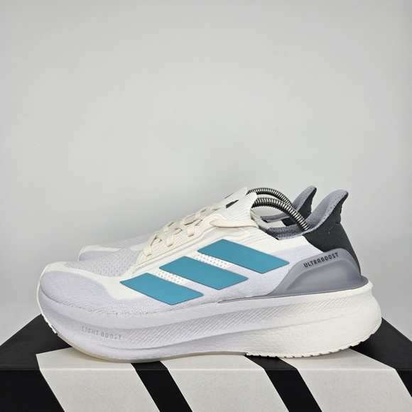 New Adidas UltraBoost 5X White Pure Teal JI3244 Men's Running Shoes Size 11.5